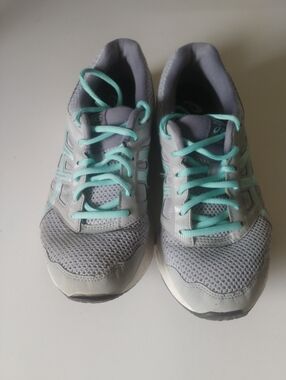 Asics Gray and Mint Athletic Running Sneakers Size 8